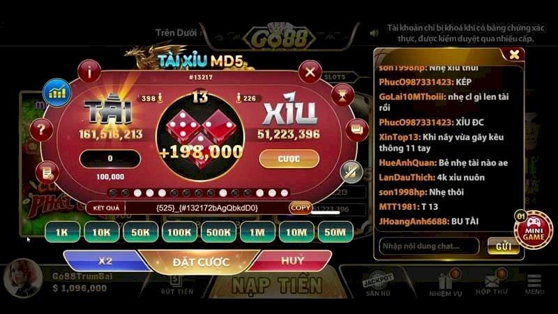 tài xỉu md5 tại go88